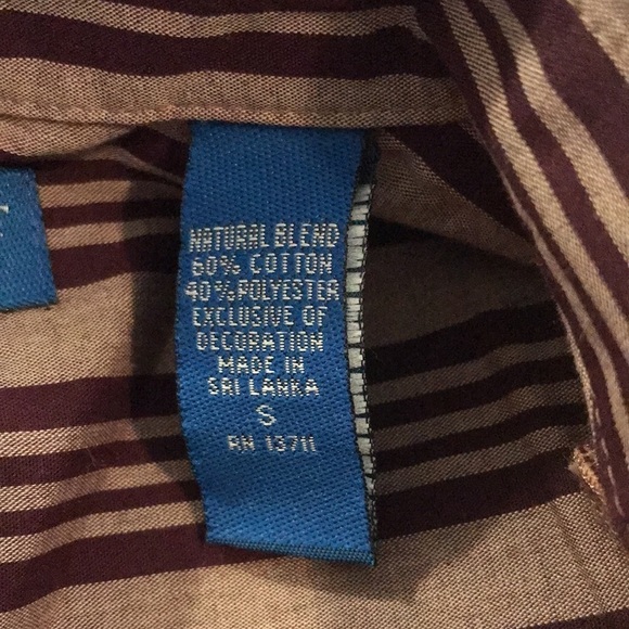 Karen Scott Thanksgiving Harvest Embroidered Pocket Striped Button Up Size S - Picture 6 of 7